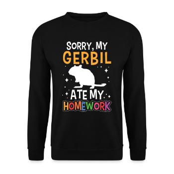 Gerbille a mangé rongeur Gerbille - Sweat-shirt Unisexe - noir - Devant - Alina (178cm) & Michal (187cm)