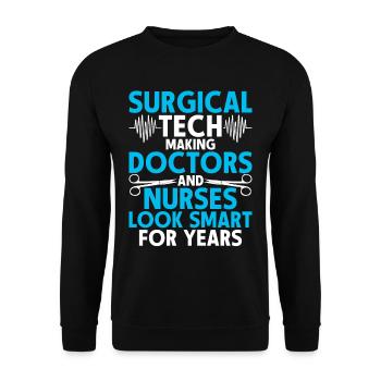 Chirurgischer Assistent Surgical Tech - Unisex Pullover - Schwarz - Vorne - Alina (178cm) & Michal (187cm)