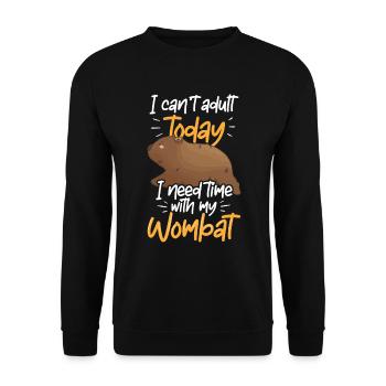 Need time with Wombat Australia marsupial - Unisex Sweatshirt - black - Front - Alina (178cm) & Michal (187cm)
