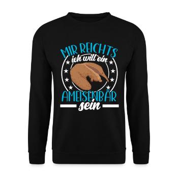 Ich will ein Ameisenbär sein Ameisenfresser - Unisex Pullover - Schwarz - Vorne - Alina (178cm) & Michal (187cm)