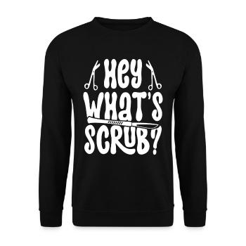 Chirurgischer Assistent Hey What's Scrub? - Unisex Pullover - Schwarz - Vorne - Alina (178cm) & Michal (187cm)