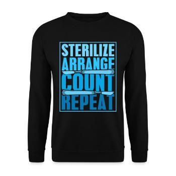 Chirurgischer Assistent Sterilize Arrange Count - Unisex Pullover - Schwarz - Vorne - Alina (178cm) & Michal (187cm)
