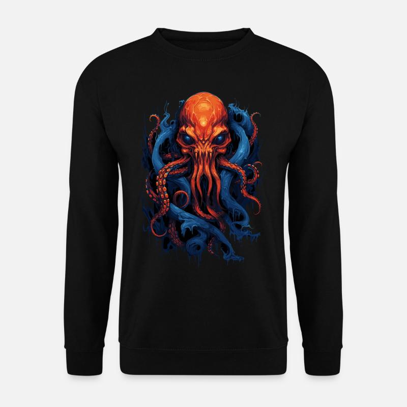 Alien Totenkopf Krake Tintenfisch Tier Kreatur - Unisex Pullover - Schwarz
