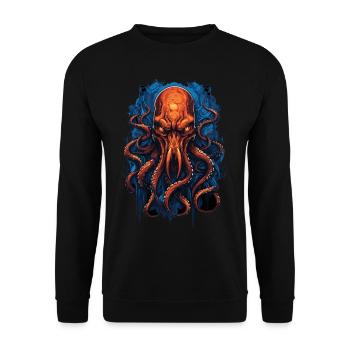 Alien Skull Octopus Squid Animal Creature - Unisex Sweatshirt - black - Front - Alina (178cm) & Michal (187cm)