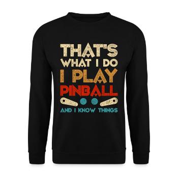 Pinball pinball player - Unisex Sweatshirt - black - Front - Alina (178cm) & Michal (187cm)