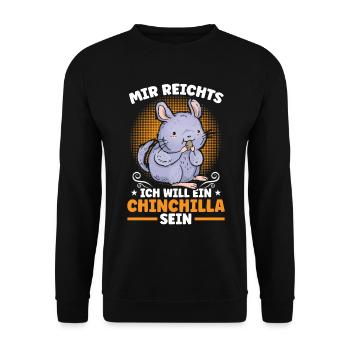 Will ein Chinchilla sein Nagetier Wollmaus - Unisex Pullover - Schwarz - Vorne - Alina (178cm) & Michal (187cm)