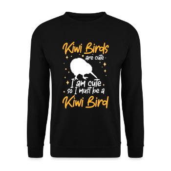 Ich bin ein Kiwi Vogel Neuseeland - Unisex Pullover - Schwarz - Vorne - Alina (178cm) & Michal (187cm)