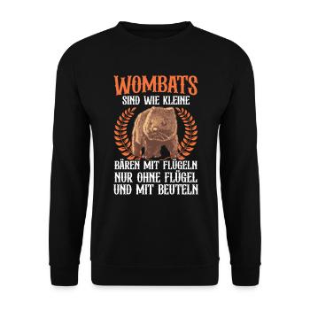 Wombat sind Bären Australien Beuteltier - Unisex Pullover - Schwarz - Vorne - Alina (178cm) & Michal (187cm)