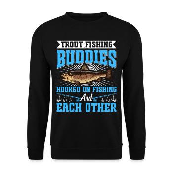 Funny Fishing Men Women - Unisex Pullover - Schwarz - Vorne - Alina (178cm) & Michal (187cm)