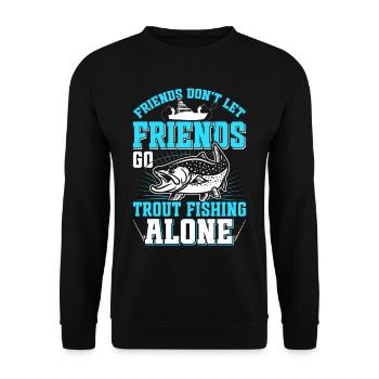 Funny Fishing Men Women - Unisex Pullover - Schwarz - Vorne - Alina (178cm) & Michal (187cm)