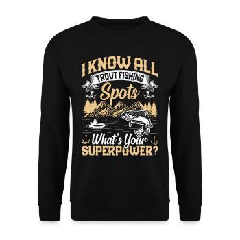 Funny Fishing Men Women - Unisex Pullover - Schwarz - Vorne - Alina (178cm) & Michal (187cm)