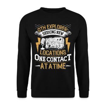 HAM Radio Amateur Radio Amateur Rétro - Sweat-shirt Unisexe - noir - Devant - Alina (178cm) & Michal (187cm)