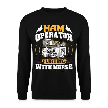 HAM Radio Amateur Radio Radio Amateur Retro - Unisex Sweatshirt - black - Front - Alina (178cm) & Michal (187cm)