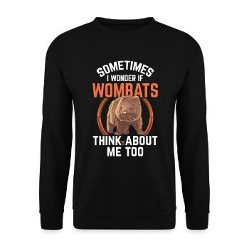 Mädchen das Wombat liebt Australien Beuteltier - Unisex Pullover - Schwarz - Vorne - Alina (178cm) & Michal (187cm)