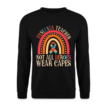 Dyslexia Dyslexic Teacher - Unisex Sweatshirt - black - Front - Alina (178cm) & Michal (187cm)
