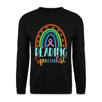 Dyslexia Dyslexic Reading Specialist - Unisex Sweatshirt - black - Front - Alina (178cm) & Michal (187cm)