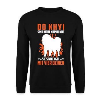 Habe einen Do Khyi Tibetanische Dogge - Unisex Pullover - Schwarz - Vorne - Alina (178cm) & Michal (187cm)