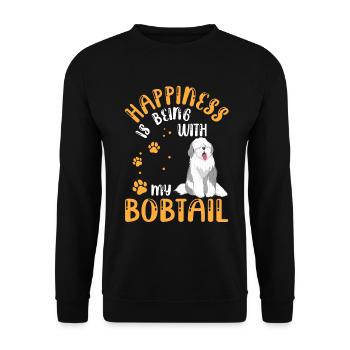 Bobtail vous rend heureux Old English Sheepdog - Sweat-shirt Unisexe - noir - Devant - Alina (178cm) & Michal (187cm)