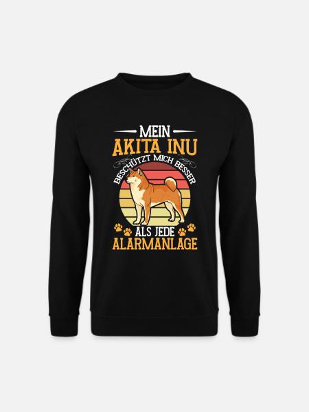 Akita Inu beschützt mich japanischer Akita Inu - Unisex Pullover - Schwarz