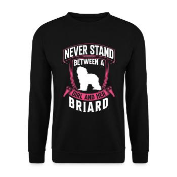 Girl and her Briard Berger de Brie - Unisex Sweatshirt - black - Front - Alina (178cm) & Michal (187cm)
