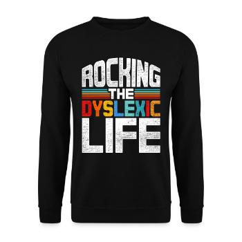 La dyslexie berce la vie dyslexique - Sweat-shirt Unisexe - noir - Devant - Alina (178cm) & Michal (187cm)