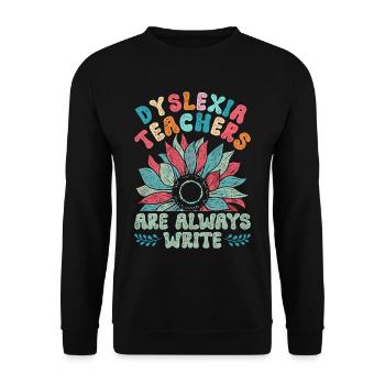 Dyslexia Teacher Dyslexic Teacher - Unisex Sweatshirt - black - Front - Alina (178cm) & Michal (187cm)
