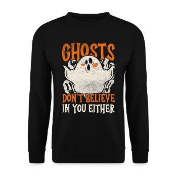 Les fantômes de Geisterjagd ne croient pas en vous non plus - Sweat-shirt Unisexe - noir - Devant - Alina (178cm) & Michal (187cm)