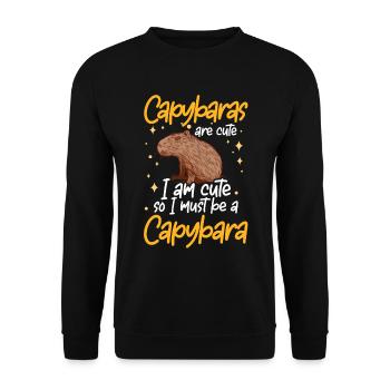 Je suis un capybara capybara - Sweat-shirt Unisexe - noir - Devant - Alina (178cm) & Michal (187cm)