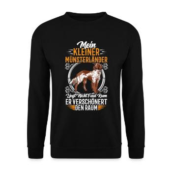 Mein Kleiner Münsterländer ist nicht faul - Unisex Pullover - Schwarz - Vorne - Alina (178cm) & Michal (187cm)