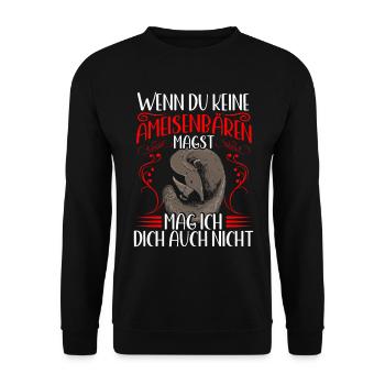 Ameisenbären nicht mögen Ameisenfresser - Unisex Pullover - Schwarz - Vorne - Alina (178cm) & Michal (187cm)