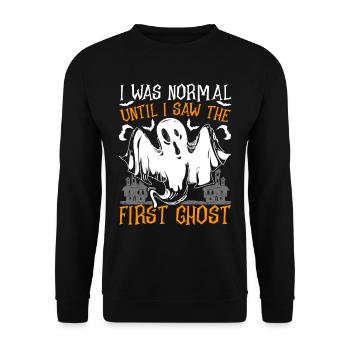 Chasse aux fantômes J’étais normal jusqu’au premier fantôme - Sweat-shirt Unisexe - noir - Devant - Alina (178cm) & Michal (187cm)