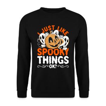 Ghost Hunt J’aime juste les choses effrayantes ok? - Sweat-shirt Unisexe - noir - Devant - Alina (178cm) & Michal (187cm)