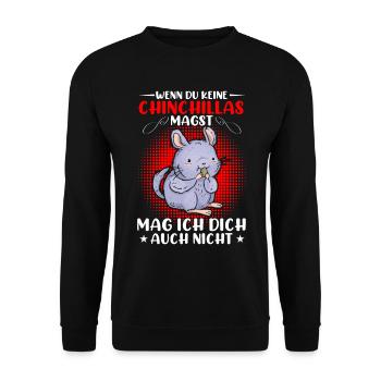 Chinchilla nicht mögen Nagetier Wollmaus - Unisex Pullover - Schwarz - Vorne - Alina (178cm) & Michal (187cm)