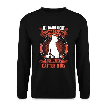 Australian Cattle Dog ich kann nicht - Unisex Pullover - Schwarz - Vorne - Alina (178cm) & Michal (187cm)