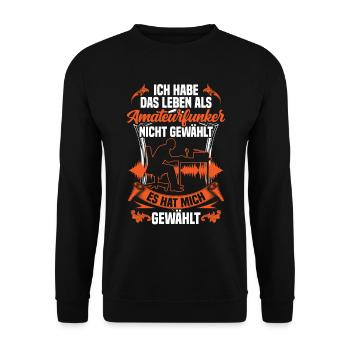 Leben als Amateurfunker Hobbyfunker - Unisex Pullover - Schwarz - Vorne - Alina (178cm) & Michal (187cm)