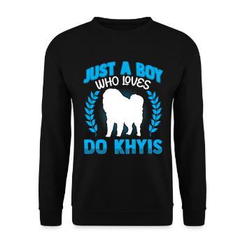 Boy Loving Do Khyi Tibetan Mastiff - Unisex Sweatshirt - black - Front - Alina (178cm) & Michal (187cm)