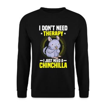 Brauche nur Chinchilla Nagetier Wollmaus - Unisex Pullover - Schwarz - Vorne - Alina (178cm) & Michal (187cm)