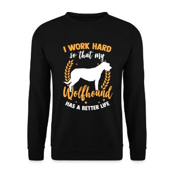 Travailler pour mon Irish Wolfhound Wolfhound - Sweat-shirt Unisexe - noir - Devant - Alina (178cm) & Michal (187cm)