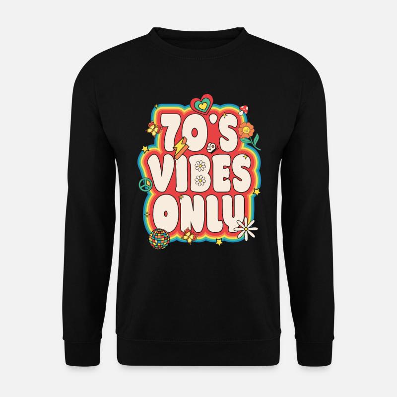 70er Kostüm 70s Styles 1970er Outfit 70er Disco - Unisex Pullover - Schwarz