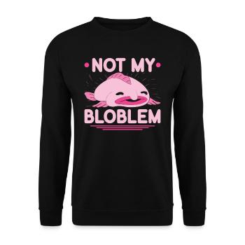 Blobfish Nicht Mein Bloblem - Unisex Pullover - Schwarz - Vorne - Alina (178cm) & Michal (187cm)