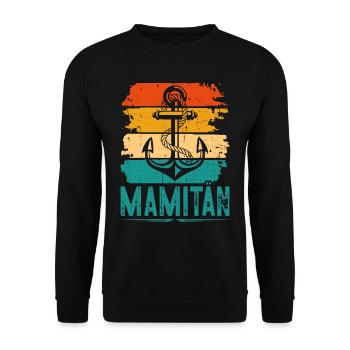 Mamitän Kapitänin Mama Bootsfahrer Motorboot Mum - Unisex Pullover - Schwarz - Vorne - Alina (178cm) & Michal (187cm)