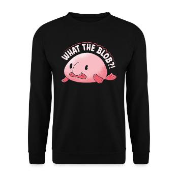 Blobfish What The Blob?! - Unisex Sweatshirt - black - Front - Alina (178cm) & Michal (187cm)