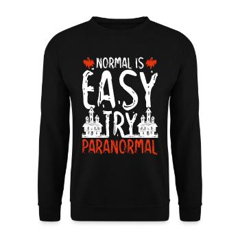 Ghost Hunt Normal est facile à essayer Paranormal - Sweat-shirt Unisexe - noir - Devant - Alina (178cm) & Michal (187cm)