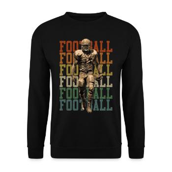 American Football Retro Spieler Sport Geschenk - Unisex Pullover - Schwarz - Vorne - Alina (178cm) & Michal (187cm)