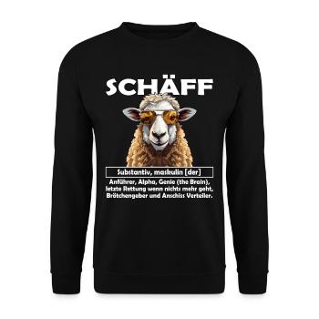 Schäff | Chef | Teamleiter| Abteilungsleiter - Unisex Pullover - Schwarz - Vorne - Alina (178cm) & Michal (187cm)