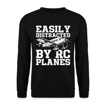 Aéromodélisme facilement distrait par les avions RC - Sweat-shirt Unisexe - noir - Devant - Alina (178cm) & Michal (187cm)