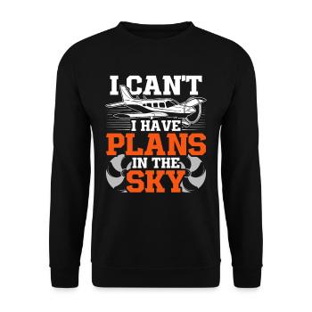 Model Airplane Model Airplane - Unisex Sweatshirt - black - Front - Alina (178cm) & Michal (187cm)