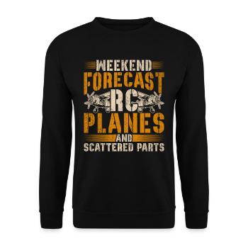 Maquette d’avion - Sweat-shirt Unisexe - noir - Devant - Alina (178cm) & Michal (187cm)