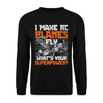 Modèle d’avion Modèle d’avion I Fabriquez des avions - Sweat-shirt Unisexe - noir - Devant - Alina (178cm) & Michal (187cm)