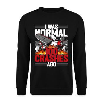 Modèle d’avion modèle d’avion I était normal - Sweat-shirt Unisexe - noir - Devant - Alina (178cm) & Michal (187cm)